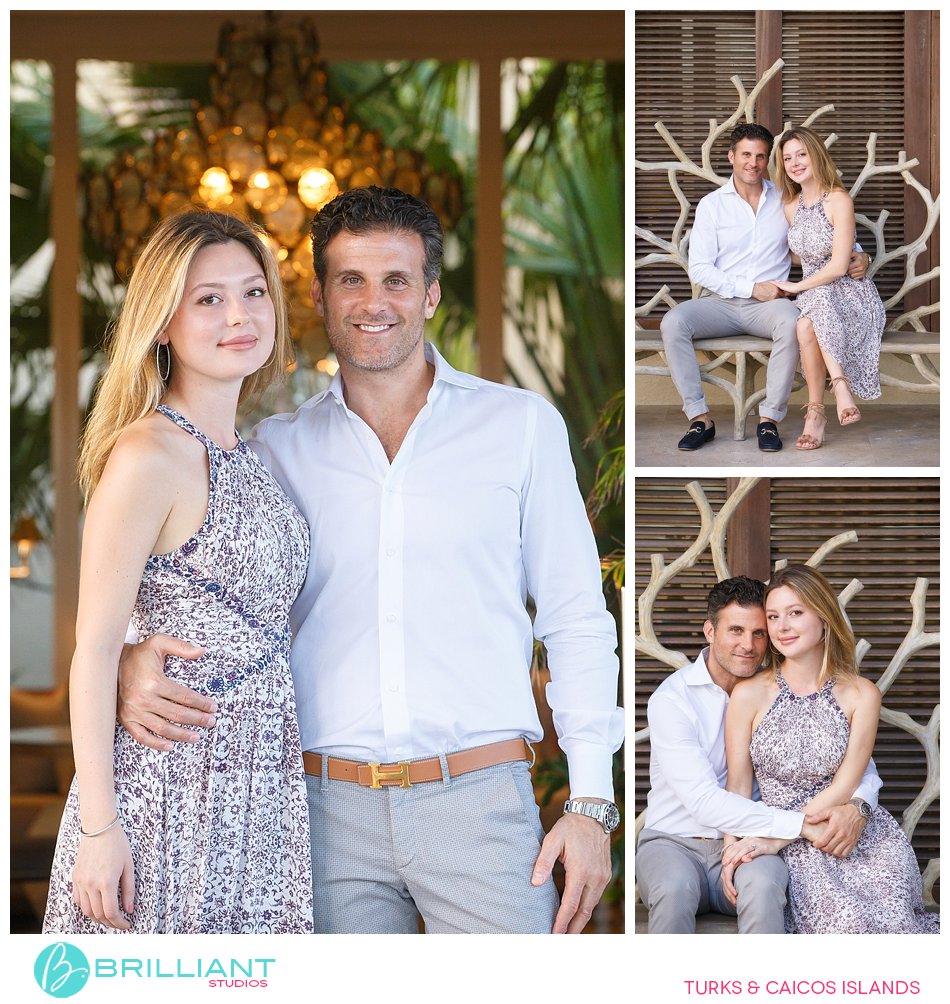 engagement couple at reception Grace Bay Club