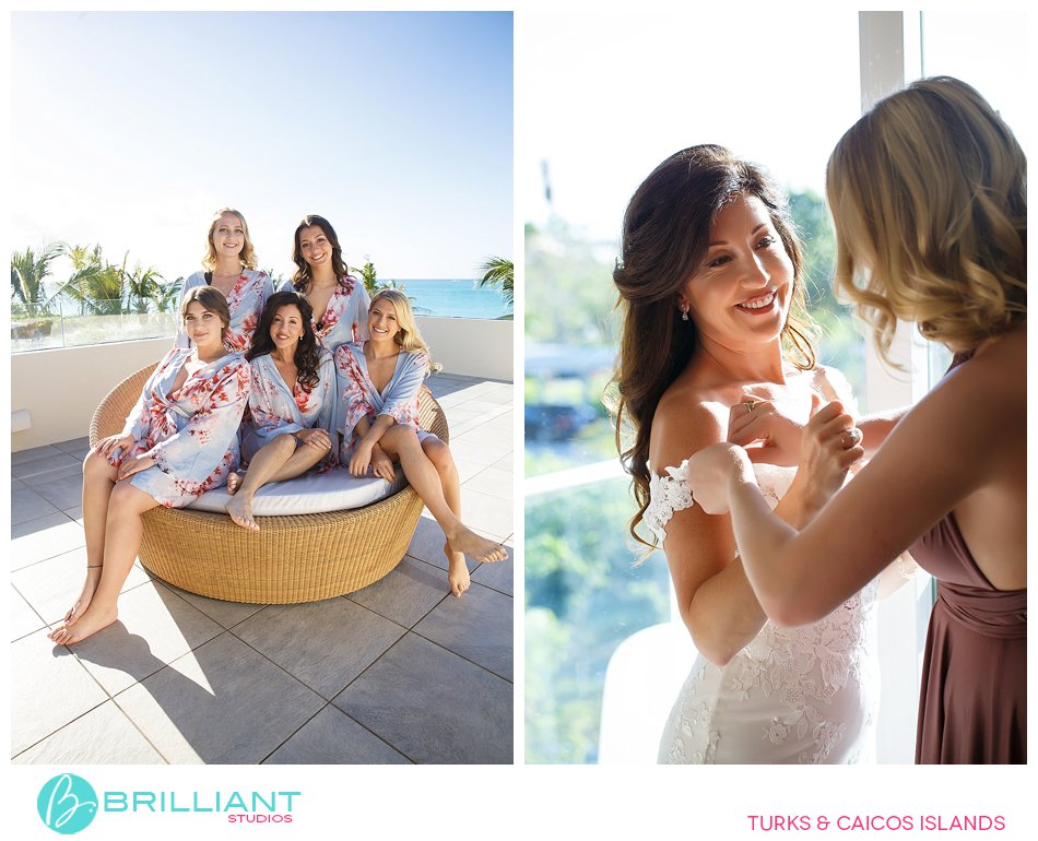 bridal party getting ready Turks and Caicos Islands