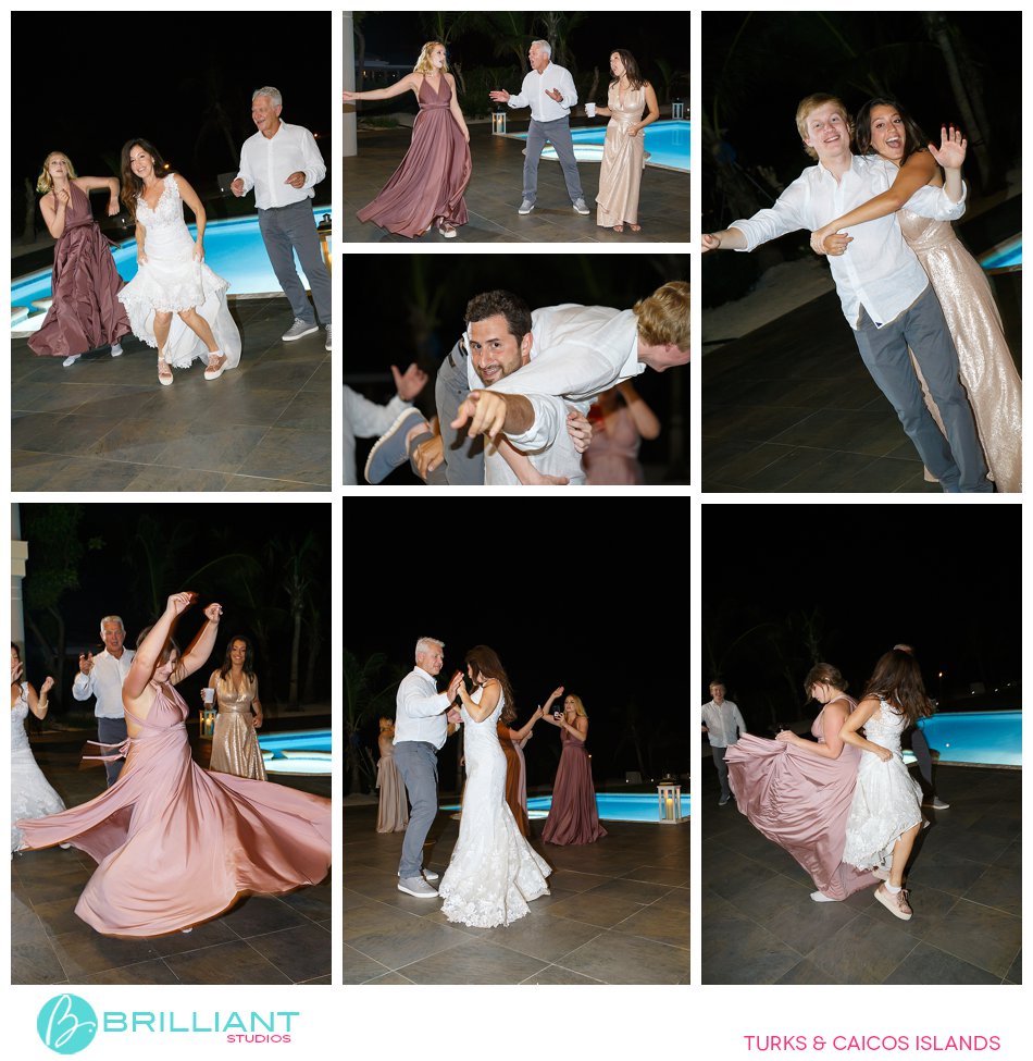 pool side wedding party at Footprints on the Beach Villa