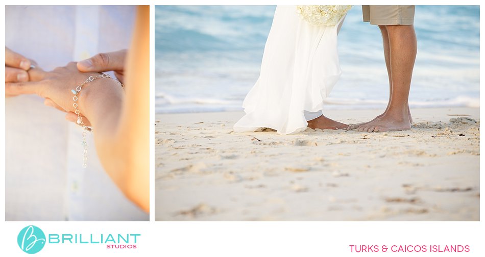 Turks and Caicos Island barefoot wedding ceremony