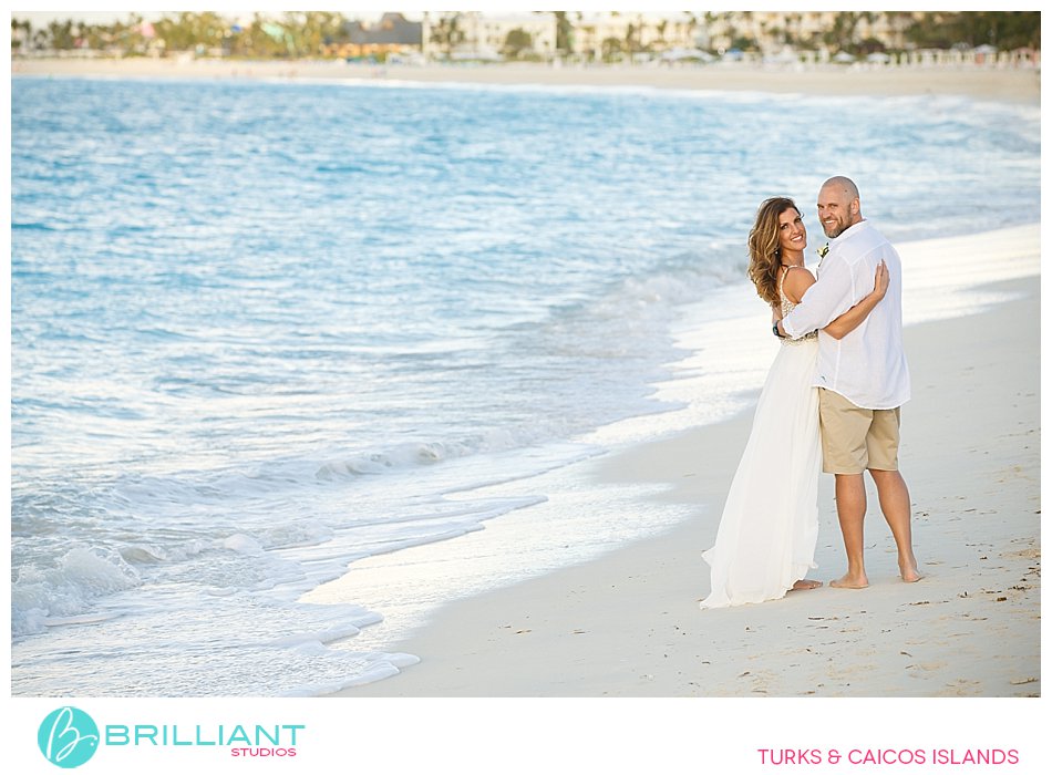 wedding couple on Grace Bay Beach