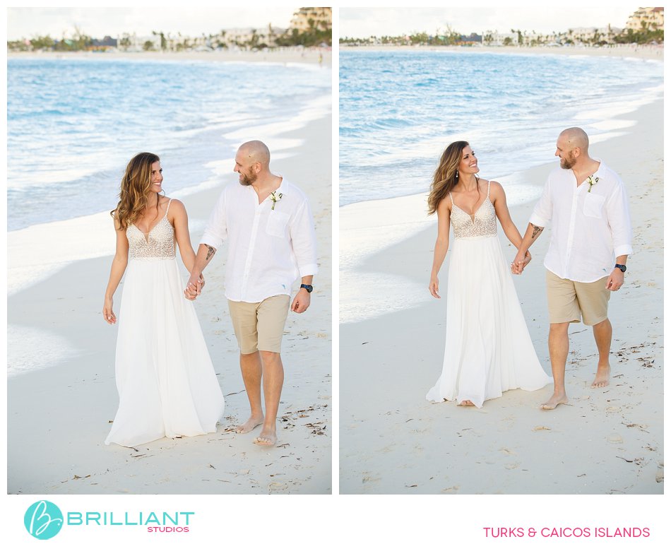 just married on Grace Bay Beach Turks and Caicos