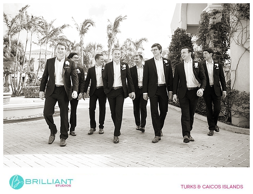 grooms men during a turks and caicos destination wedding