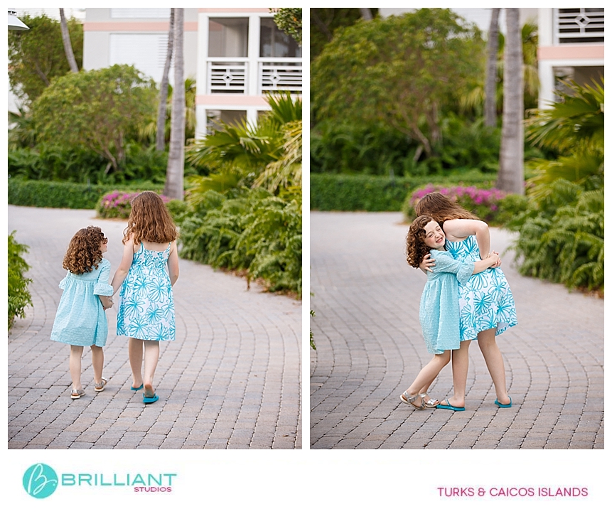 sisters having fun during a photo shoot in the turks and caicos 