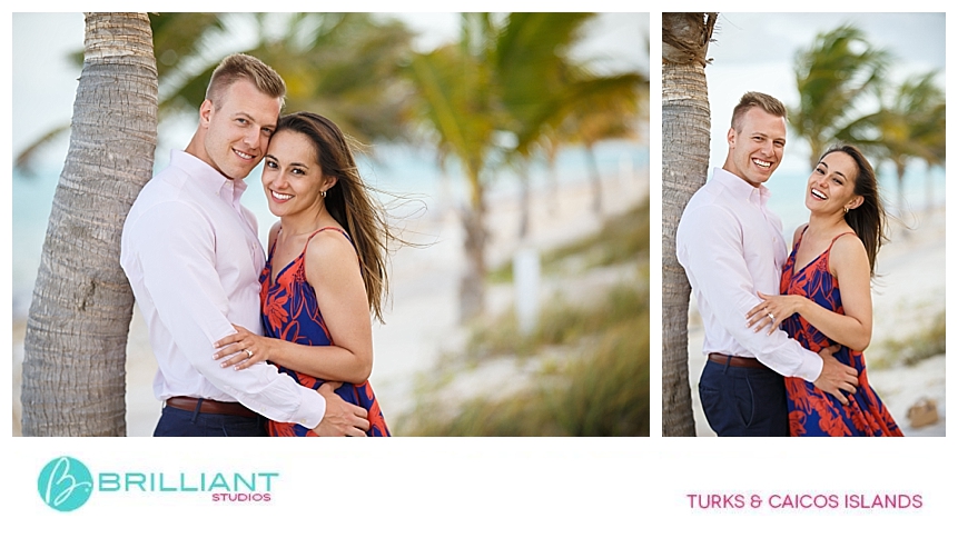 happy newly engaged couple during a photography beach session 