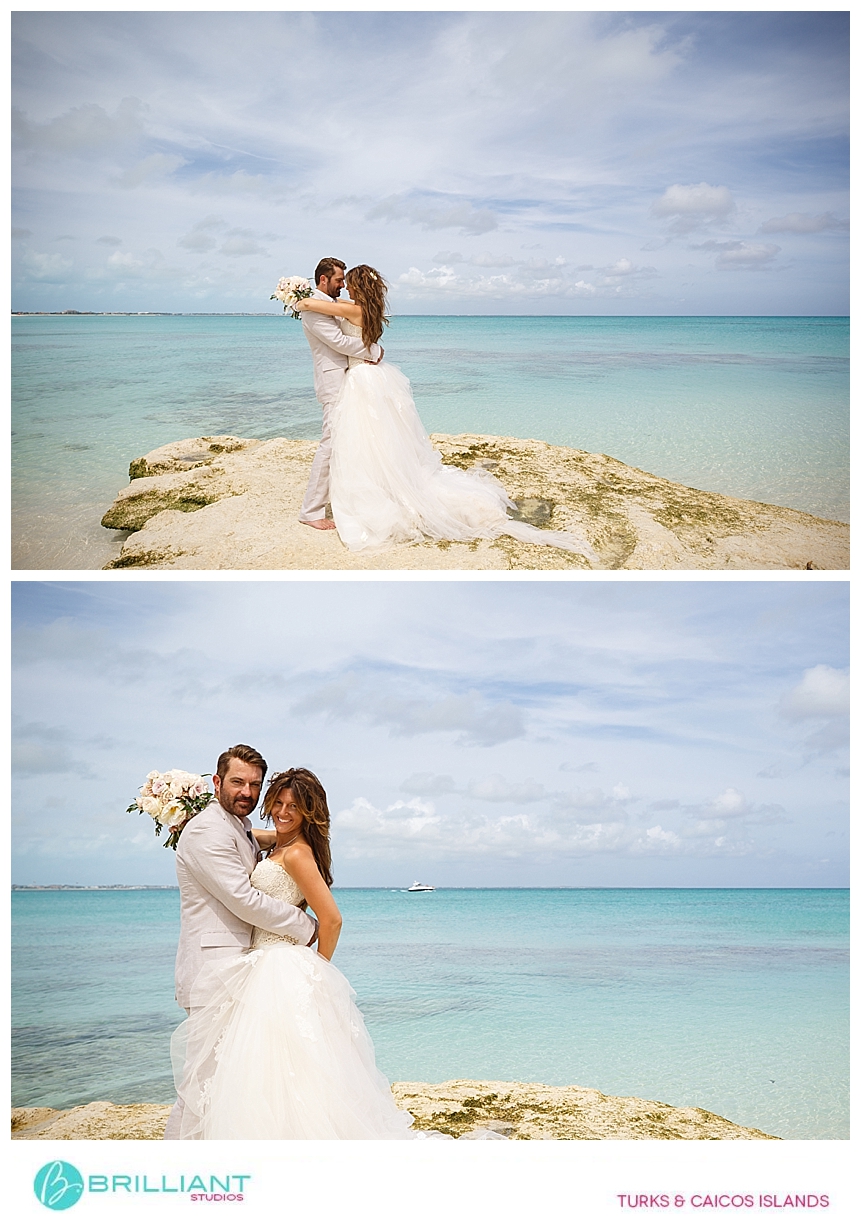 wedding couple during a photo shoot in the turks and caicos 