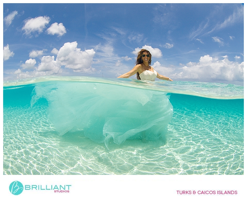underwater photography with bride in the turks and caicos 