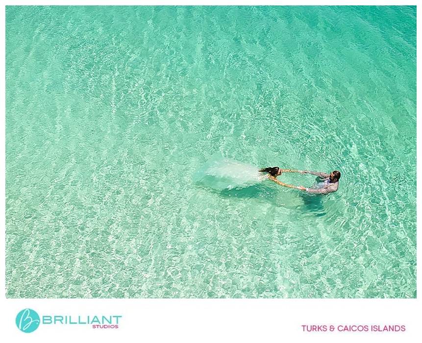 drone photography in the turks and caicos during a wedding 