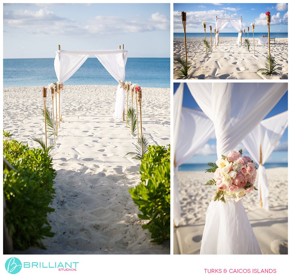Turks and Caicos beach wedding ceremony