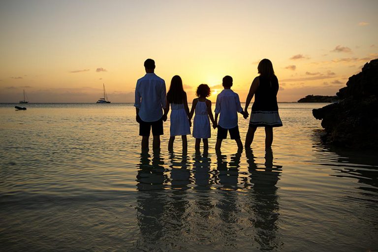 Sunset beach, family portrait photography in turks and caicos